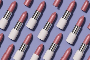 Obraz premium Sparkling Pink Lipstick on a Vibrant Background