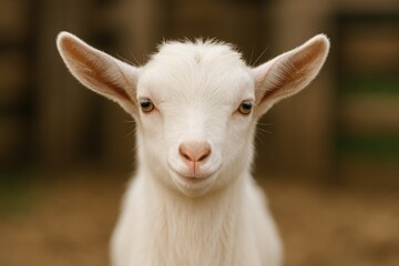 Obraz premium Close-up of a goat's face in a portrait style
