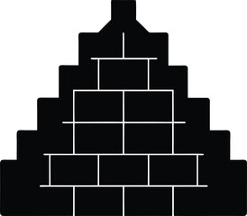 Geometric Pyramid Structure Block Design Icon