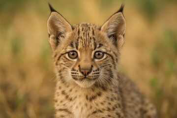 Obraz premium Young Iberian lynx in a portrait shot