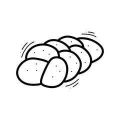 Hand Drawn Bread Illustration. Doodle Vector. Isolated on White Background - EPS 10 Vector