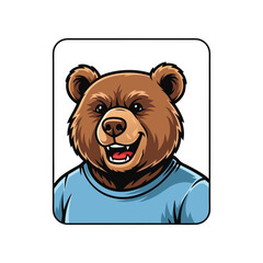 Cartoon Bear Face Mascot 