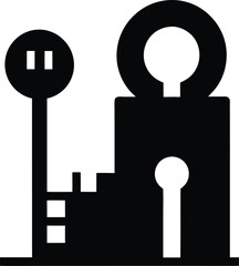 Abstract Keyhole Illustration Vector Graphic Design Element