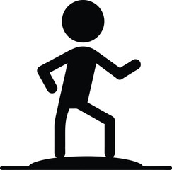 Simple Stick Figure Illustration Walking Person Icon, EPS Vector Graphic