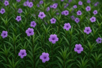 Fototapeta premium Violet flowering shrub in garden setting with year-round blooms