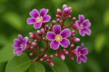 Violet Star-Shaped Fruit Blossom of Averrhoa Carambola