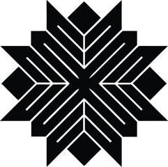 Abstract Black and White Geometric Starburst Design Element