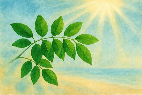 Sunlit Gliricidia Sepium foliage showcasing natural sunlight exposure