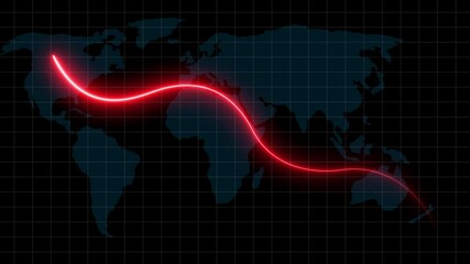 Global business growth line and world map background animation 4k. Business, economy, financial services Abstract concept of global economy, financial technology, and data-driven markets - Powered by Adobe