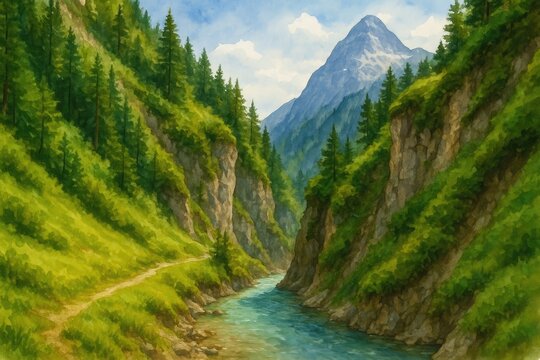 Mountain Gorge in the Karwendel Range