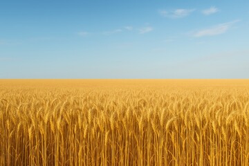 Obraz premium Sunlit golden wheat landscape with ample space for text