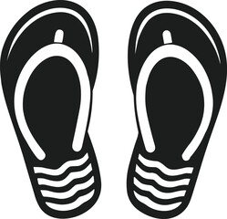 Flip-Flops Silhouette Vector Illustration for Summer Beach Design
