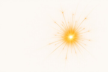 A golden spark glowing against a luminous background. Space for text.