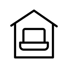 work from home line icon
