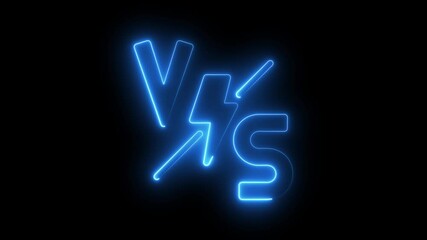 Neon line VS versus bars neon animated versus vs bars neon multiplayer co op team with smoky black background 4k looping