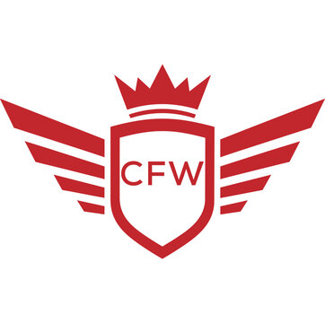 Royal Shield Logo with Wings and Crown &ndash;CFW Elite Security or Premium Brand Identity Design
