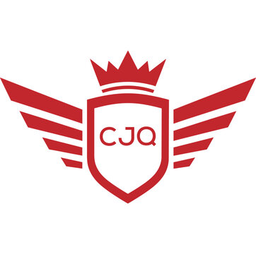 Royal Shield Logo with Wings and Crown &ndash; CJQ Elite Security or Premium Brand Identity Design. CJQ Letter Logo.
