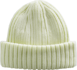 pastel yellow knitted cap isolated on white background