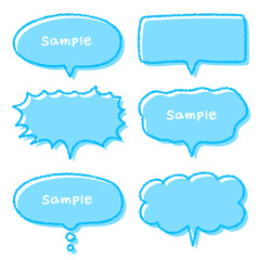 クレヨン素材　手描きのふきだしセット