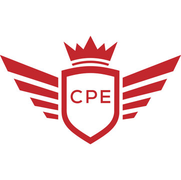 Royal Shield Logo with Wings and Crown &ndash;CPE Elite Security or Premium Brand Identity Design
