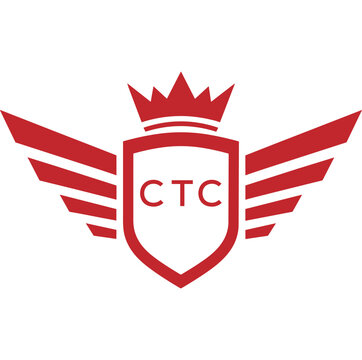 Royal Shield Logo with Wings and Crown &ndash;CTC Elite Security or Premium Brand Identity Design
