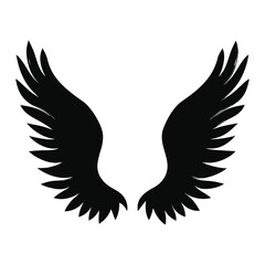 Fototapeta premium Flying eagle vector silhouette illustration with spread wings, a powerful symbol of nature