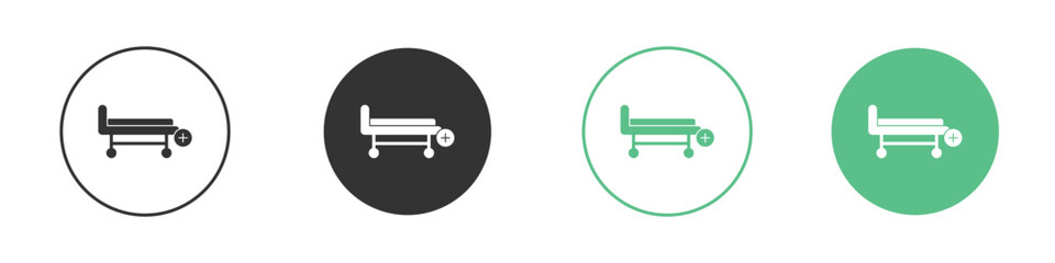 Hospital bed icon Vector simple flat graphic illustration.
