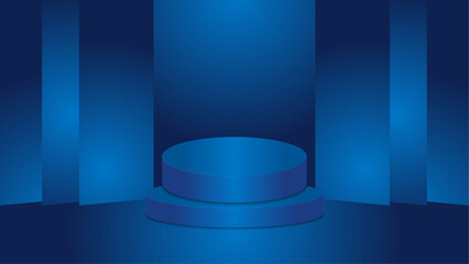 Modern Empty Podium isolated Background with blue vector 