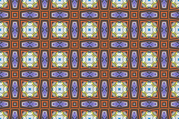 Seamless Luxury Wallpaper Decoration Tile Fashion Fabric Digital Graphic Art Shape Geometric Interior Perspective Template Visual Symmetric Textile Texture Design Cloth Background Endless Pattern.