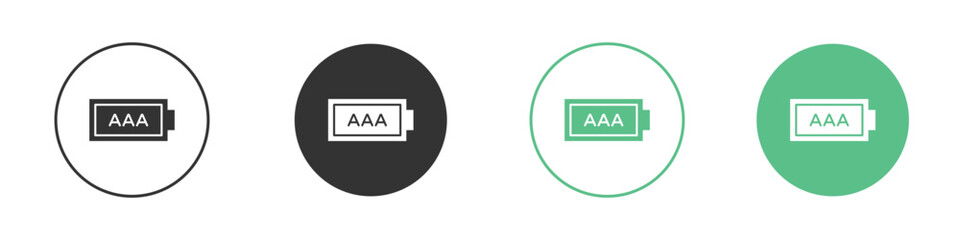 Fototapeta premium AAA battery icon Vector simple flat graphic illustration.