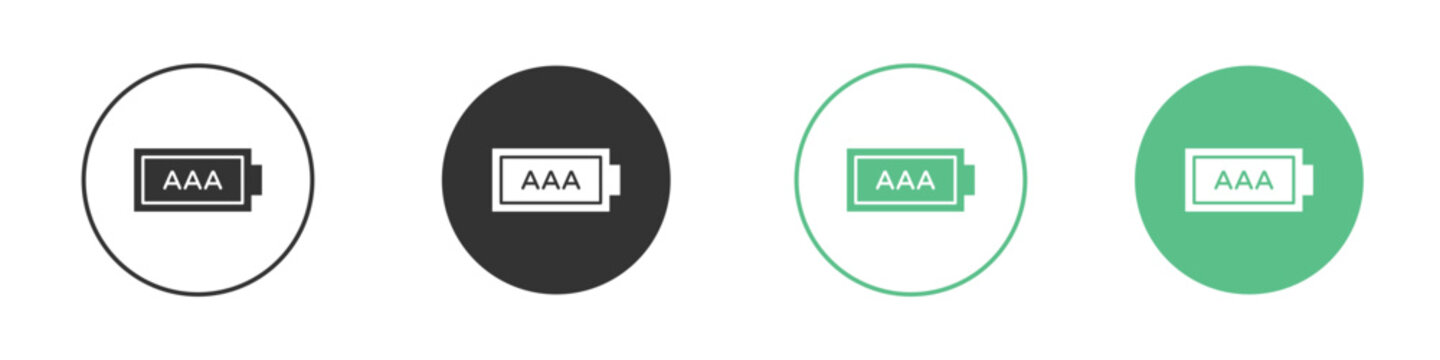 AAA battery icon Vector simple flat graphic illustration.
