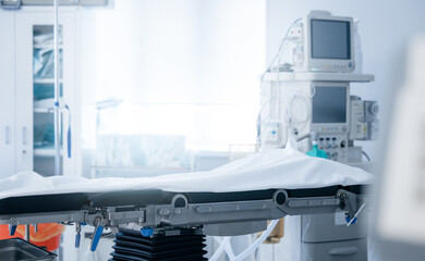 Modern surgical operating room with advanced medical equipment