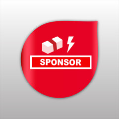 Sponsor banner red flat sale business web creative and poster for website post design