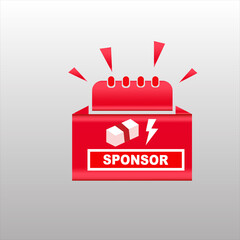 Sponsor banner red flat sale business web creative and poster for website post design