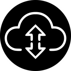 Cloud Data Sync & Transfer Icon | Upload & Download Symbol