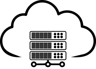 Cloud Server Hosting Icon - Data Center and Cloud Services