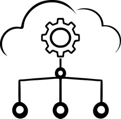 Cloud Configuration & Management Icon - Network Settings Symbol