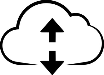 Cloud Data Transfer Icon - Upload Download Sync Symbol