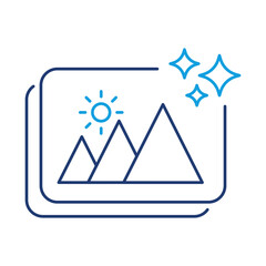 Outline icon of AI Generated Image. Creative Visuals, Automated Art Creation, Digital Design, Machine Learning, Image Generation, Visual Content. Outline style