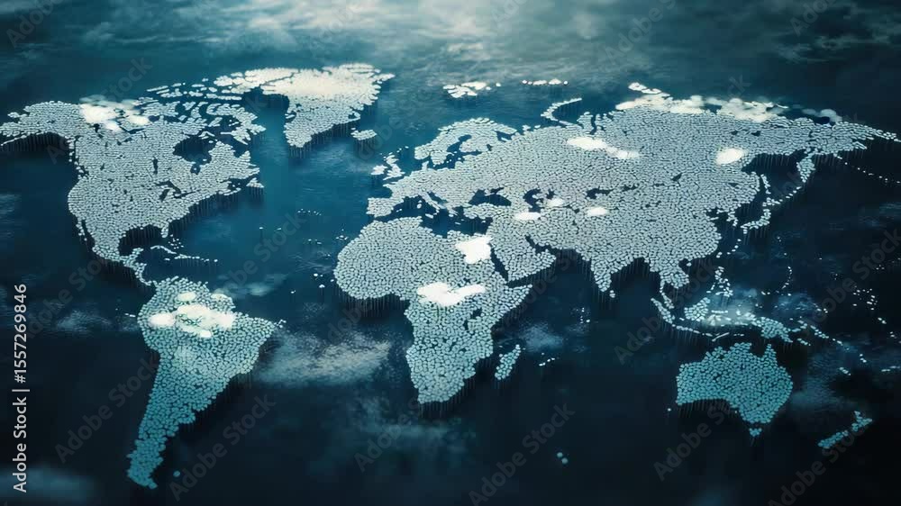 Aufkleber global interconnectedness through digital networks, highlighting the globe's modern cyber infrastruc