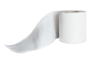 white tissue paper roll isolated on transparent background