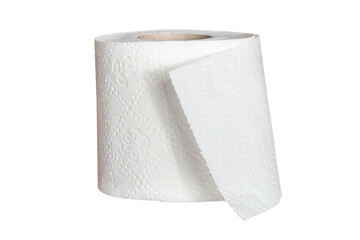 white tissue paper roll isolated on transparent background
