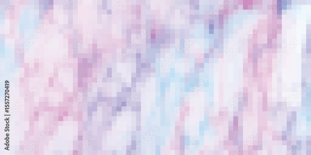 Poster a soft and subtle textured mosaic pixel design featuring pink lavender and blue color tones suitable