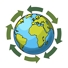 Earth with recycling arrows symbolizing sustainability