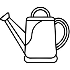 Obraz premium Watering Spray Outline Vector | Generative AI & Linocut Silhouette Design