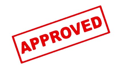 approved rubber stamp animation 4k resolution. "APPROVED" stamping rubber stamp animation background alpha channel included. Animation of approved text label stamp Stamp with the word Approved 4k