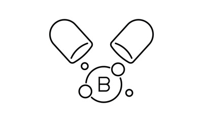 Boron food supplement outline icon isolated on transparent background flat vector illustration. EPS 10	