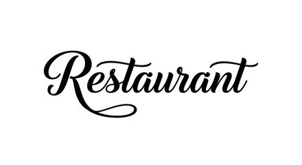 An elegant restaurant text logo design in classic black, ideal for culinary branding and menu designs with transparent background.