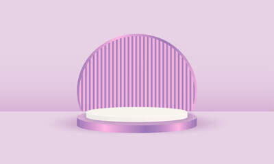 Purple podium for advertising, product presentation