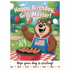 Happy Birthday Grill Master Bear